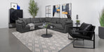Sasha Upholstered Corner Chair Barely Black - Furniture Land (Milwaukee, WI)