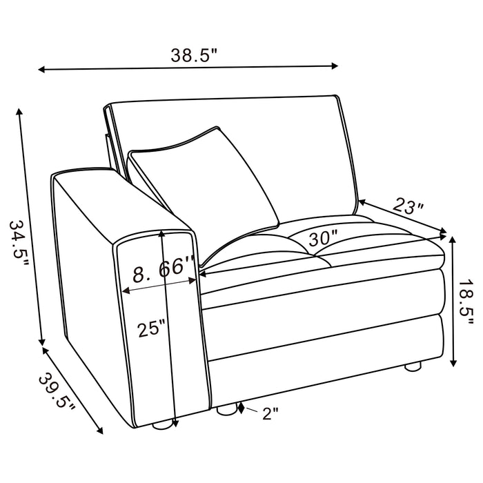 Atlantic Side Chair Sectionals - Furniture Land (Milwaukee, WI)