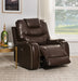 Braylon Brown PU Recliner (Power Motion) - Furniture Land (Milwaukee, WI)