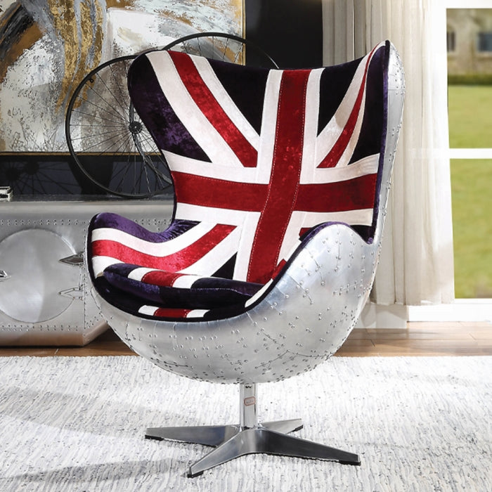 Brancaster British Flag Accent Chair With Swivel - Furniture Land (Milwaukee, WI)