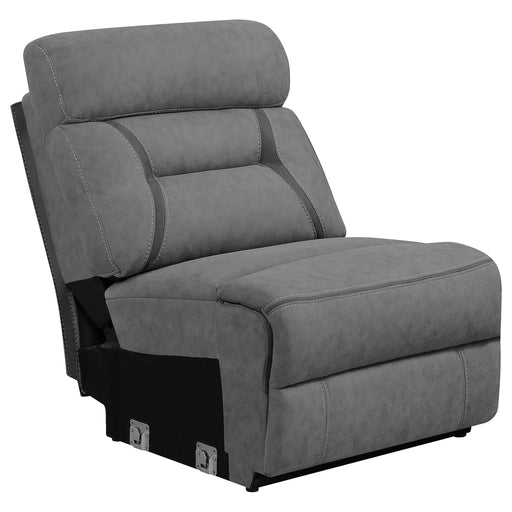 Higgins Upholstered Armless Chair Grey - Furniture Land (Milwaukee, WI)