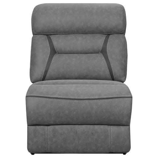Higgins Upholstered Armless Chair Grey - Furniture Land (Milwaukee, WI)