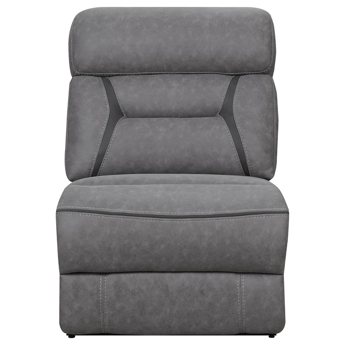 Higgins Upholstered Armless Chair Grey - Furniture Land (Milwaukee, WI)