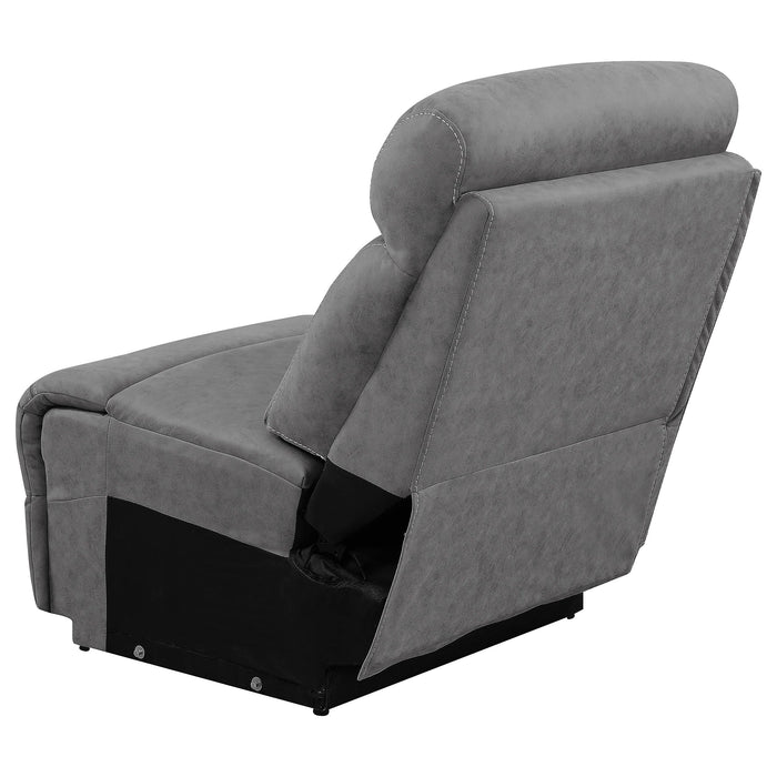Higgins Upholstered Armless Chair Grey - Furniture Land (Milwaukee, WI)