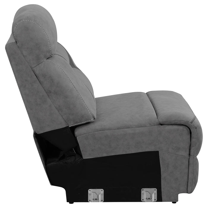 Higgins Upholstered Armless Chair Grey - Furniture Land (Milwaukee, WI)