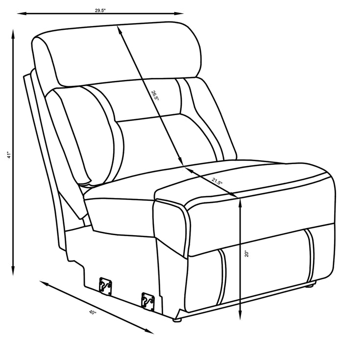 Higgins Upholstered Armless Chair Grey - Furniture Land (Milwaukee, WI)