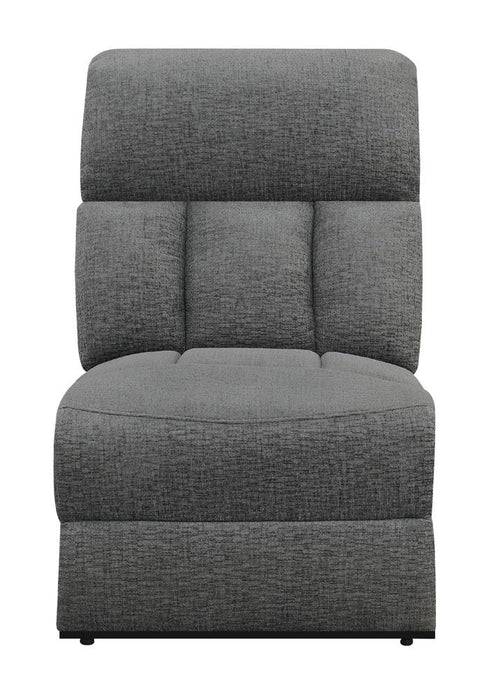 Bahrain Upholstered Armless Chair Charcoal - Furniture Land (Milwaukee, WI)