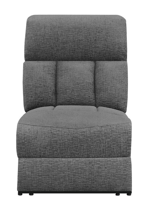 Bahrain Upholstered Armless Recliner Charcoal - Furniture Land (Milwaukee, WI)