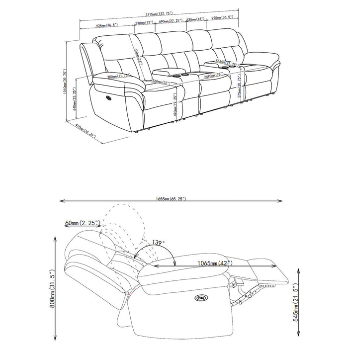 Bahrain Power Recliner Seating - Furniture Land (Milwaukee, WI)