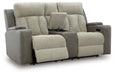 WhipLash Power Reclining Loveseat with Console - Furniture Land (Milwaukee, WI)