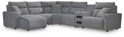 ModMax II Reclining Sectional with Chaise and Audio Console - Furniture Land (Milwaukee, WI)