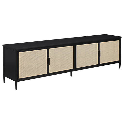 Amherst 4-door 78-inch Metal TV Stand Media Console Black - Furniture Land (Milwaukee, WI)
