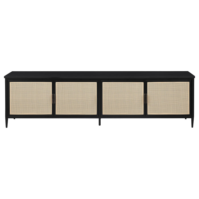 Amherst 4-door 78-inch Metal TV Stand Media Console Black - Furniture Land (Milwaukee, WI)