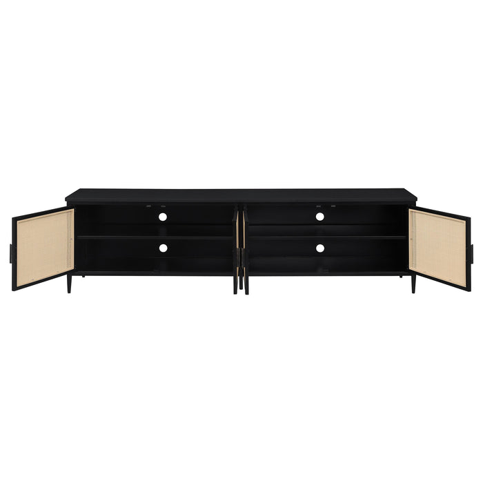 Amherst 4-door 78-inch Metal TV Stand Media Console Black - Furniture Land (Milwaukee, WI)