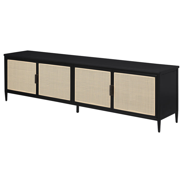 Amherst 4-door 78-inch Metal TV Stand Media Console Black - Furniture Land (Milwaukee, WI)
