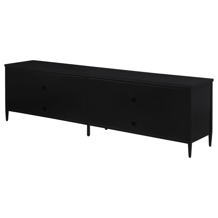 Amherst 4-door 78-inch Metal TV Stand Media Console Black - Furniture Land (Milwaukee, WI)