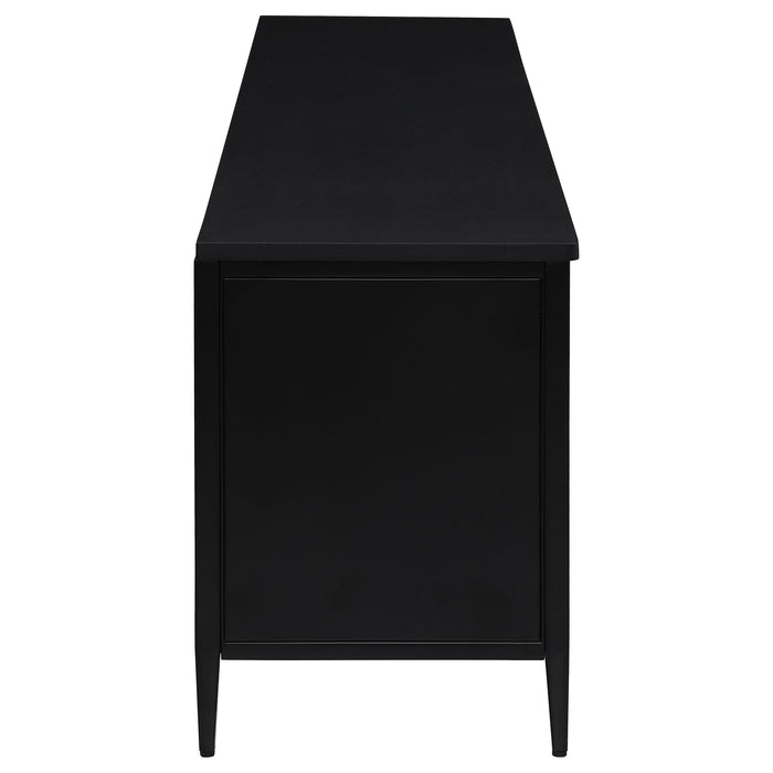 Amherst 4-door 78-inch Metal TV Stand Media Console Black - Furniture Land (Milwaukee, WI)