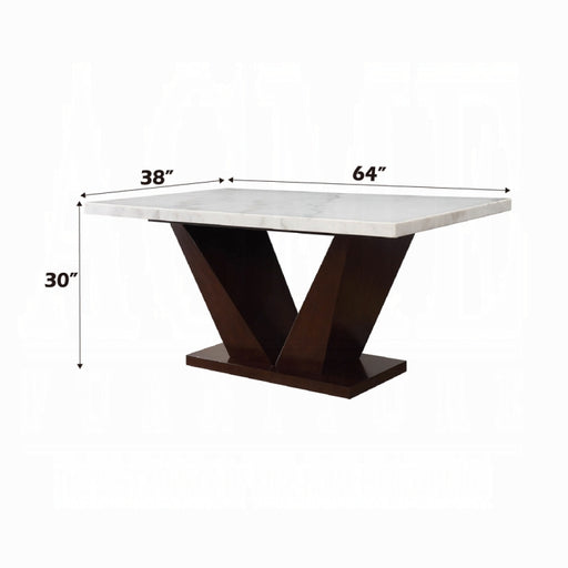 Forbes Dining Table With Marble Top - Furniture Land (Milwaukee, WI)