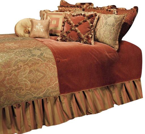 AICO Woodside Park 13-pc King Comforter Set in Spice - Furniture Land (Milwaukee, WI)