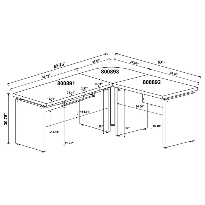 Skylar L-Shape Desks - Furniture Land (Milwaukee, WI)