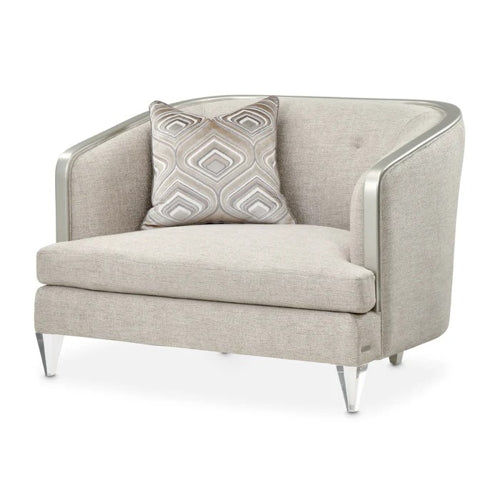 AICO Furniture Camden Court Chair and Half in Platinum - Furniture Land (Milwaukee, WI)
