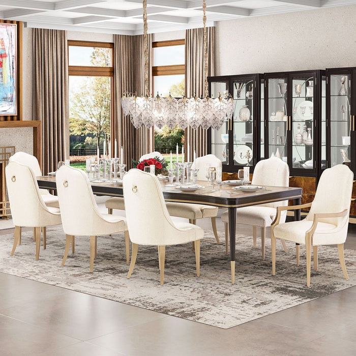 AICO Malibu Crest Rectangular Dining Table in Crotch Mahogany - Furniture Land (Milwaukee, WI)