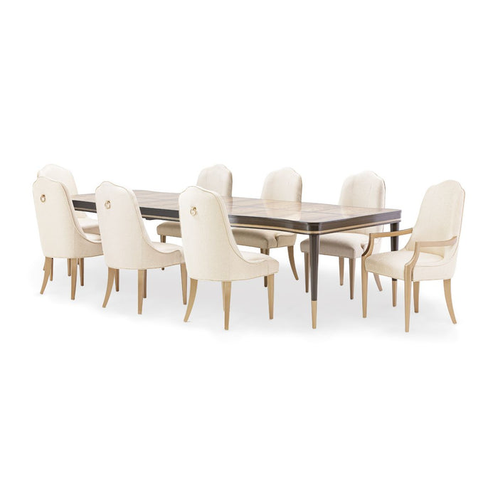AICO Malibu Crest Rectangular Dining Table in Crotch Mahogany - Furniture Land (Milwaukee, WI)