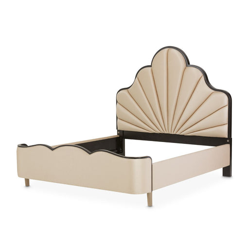 AICO Malibu Crest King Scalloped Panel Bed in Dark Espresso - Furniture Land (Milwaukee, WI)