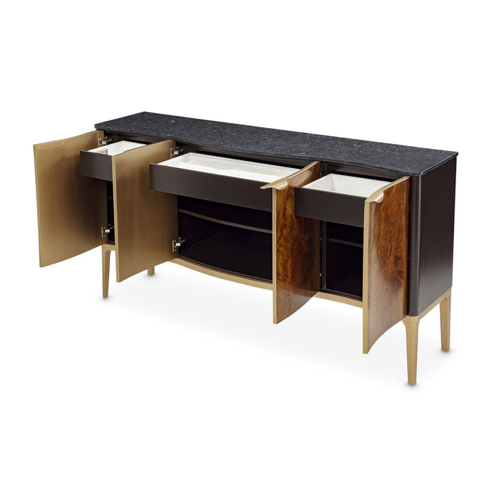 AICO Malibu Crest Sideboard in Crotch Mahogany - Furniture Land (Milwaukee, WI)