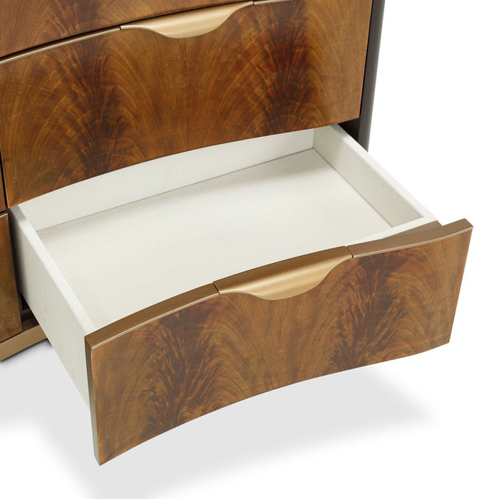 AICO Malibu Crest 9 Drawer Dresser in Crotch Mahogany - Furniture Land (Milwaukee, WI)