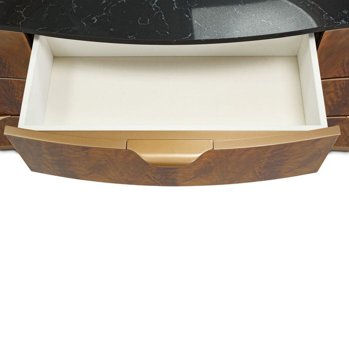 AICO Malibu Crest 9 Drawer Dresser in Crotch Mahogany - Furniture Land (Milwaukee, WI)