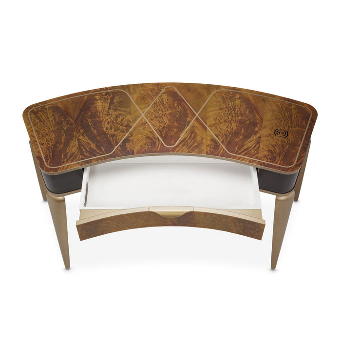 AICO Malibu Crest Vanity Desk in Crotch Mahogany - Furniture Land (Milwaukee, WI)