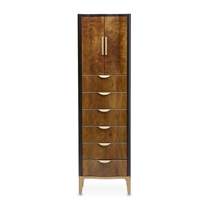 AICO Malibu Crest Swivel Lingerie Chest in Crotch Mahogany - Furniture Land (Milwaukee, WI)