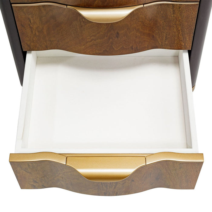 AICO Malibu Crest Swivel Lingerie Chest in Crotch Mahogany - Furniture Land (Milwaukee, WI)
