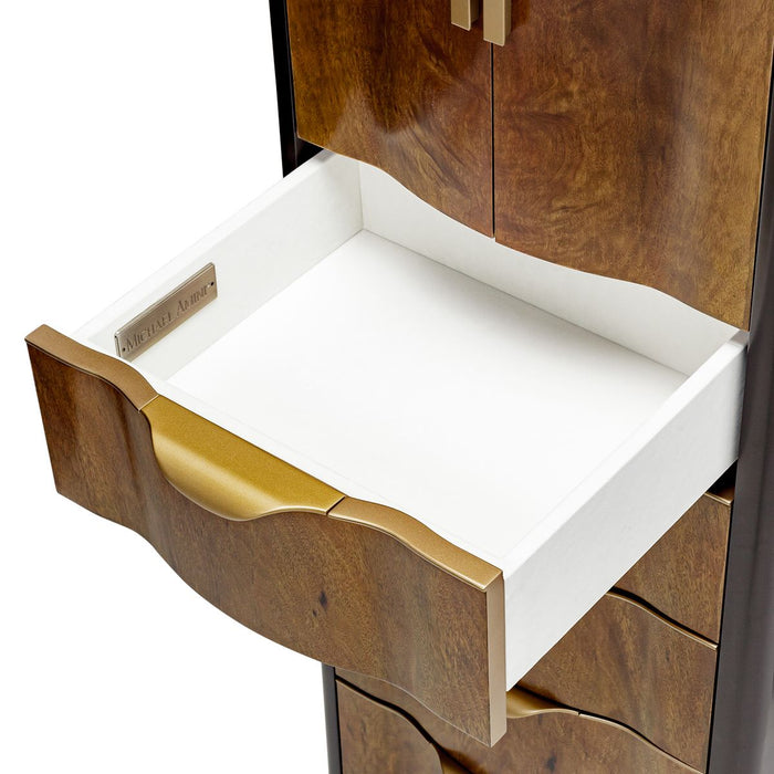 AICO Malibu Crest Swivel Lingerie Chest in Crotch Mahogany - Furniture Land (Milwaukee, WI)