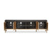 AICO Malibu Crest TV Console in Crotch Mahogany - Furniture Land (Milwaukee, WI)
