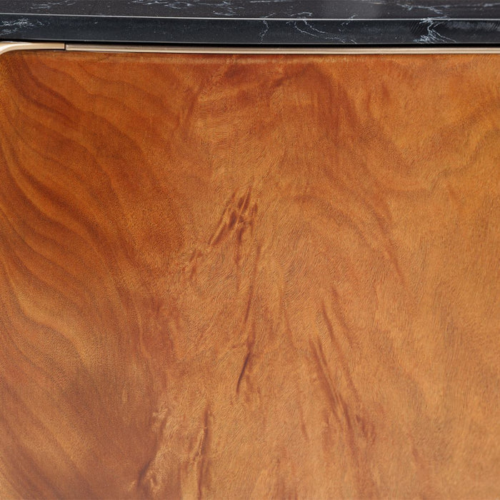 AICO Malibu Crest TV Console in Crotch Mahogany - Furniture Land (Milwaukee, WI)