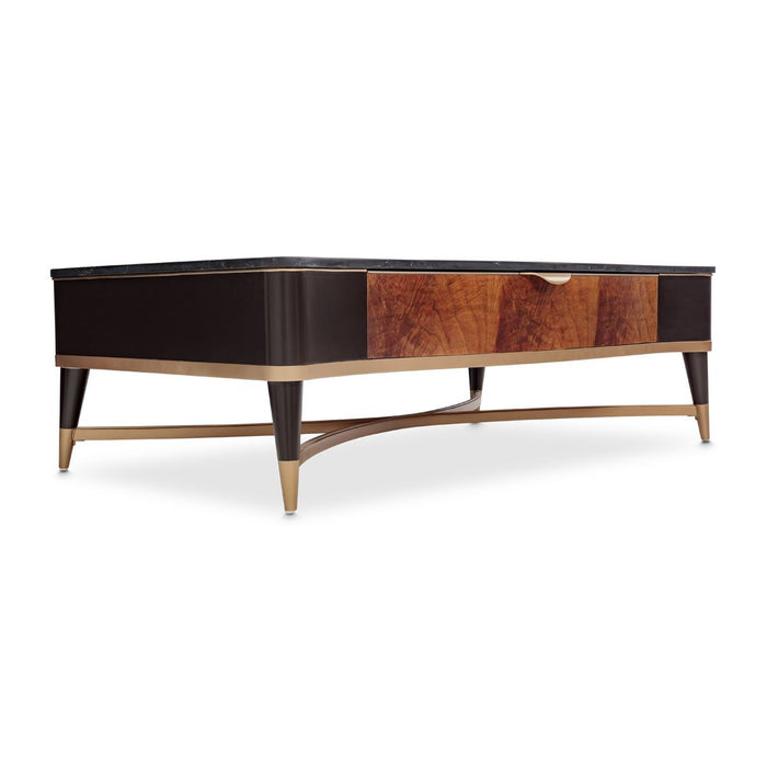 AICO Malibu Crest Rectangular Cocktail Table in Crotch Mahogany - Furniture Land (Milwaukee, WI)