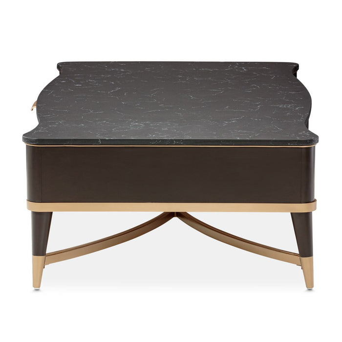AICO Malibu Crest Rectangular Cocktail Table in Crotch Mahogany - Furniture Land (Milwaukee, WI)
