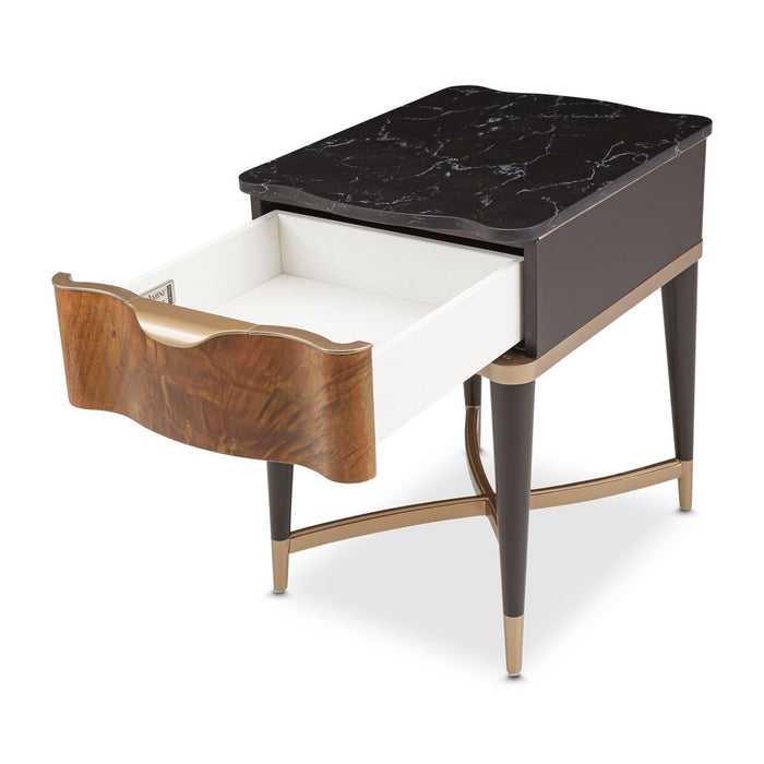 AICO Malibu Crest End Table in Crotch Mahogany - Furniture Land (Milwaukee, WI)
