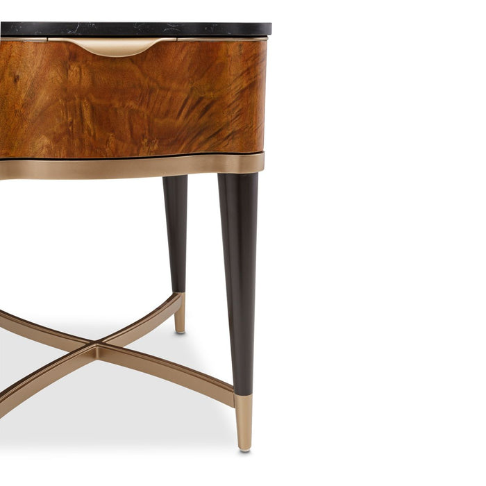 AICO Malibu Crest End Table in Crotch Mahogany - Furniture Land (Milwaukee, WI)