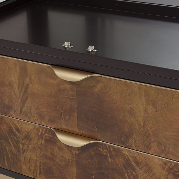 AICO Malibu Crest Display Cabinet in Crotch Mahogany - Furniture Land (Milwaukee, WI)