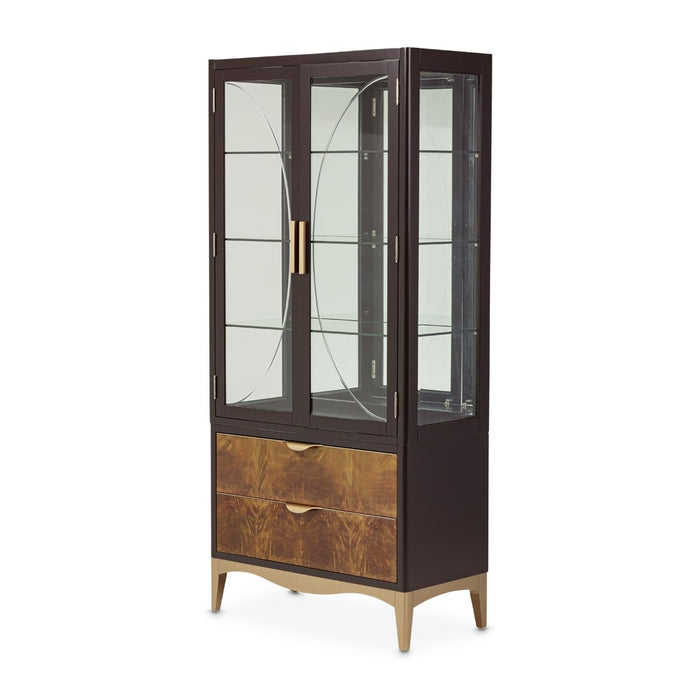 AICO Malibu Crest Display Cabinet in Crotch Mahogany - Furniture Land (Milwaukee, WI)