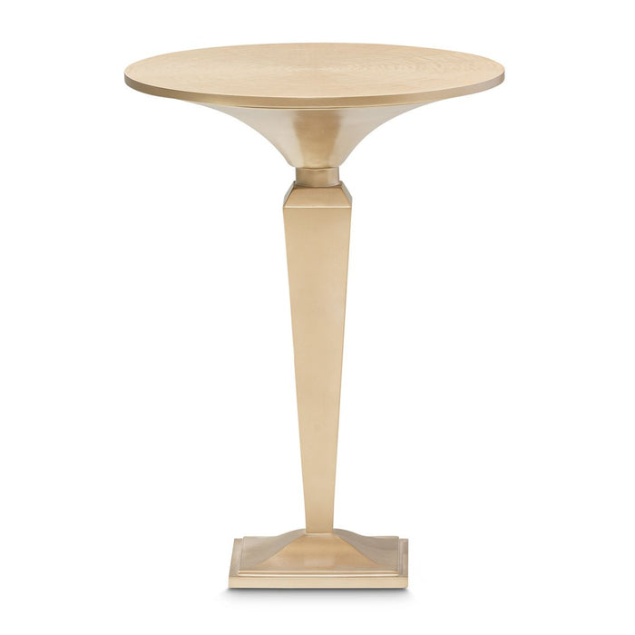 AICO Malibu Crest Round Pedestal Tea Table in Crotch Mahogany - Furniture Land (Milwaukee, WI)