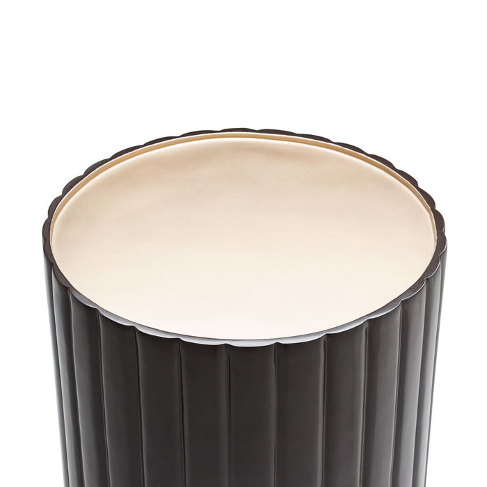AICO Malibu Crest Round Chairside Table in Dark Espresso - Furniture Land (Milwaukee, WI)