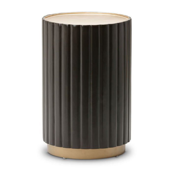 AICO Malibu Crest Round Chairside Table in Dark Espresso - Furniture Land (Milwaukee, WI)