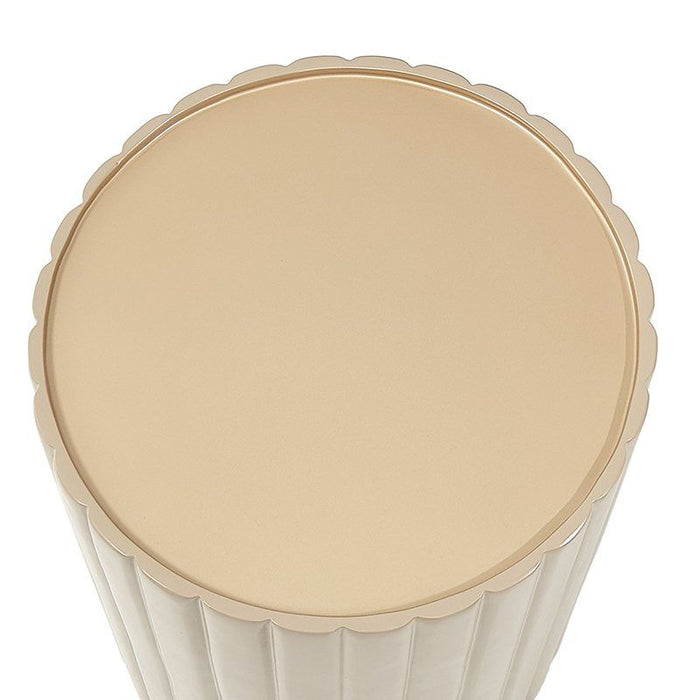AICO Malibu Crest Round Chairside Table in Chardonnay - Furniture Land (Milwaukee, WI)