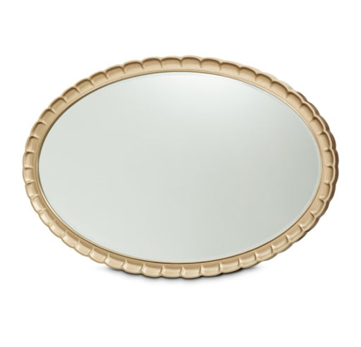 AICO Malibu Crest Oval Wall Mirror in Burnished Gold - Furniture Land (Milwaukee, WI)