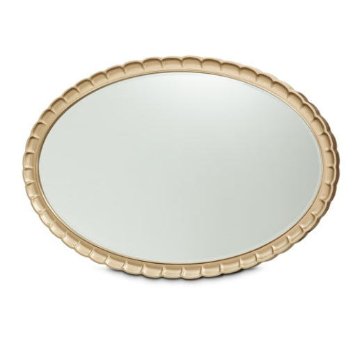 AICO Malibu Crest Oval Wall Mirror in Burnished Gold - Furniture Land (Milwaukee, WI)