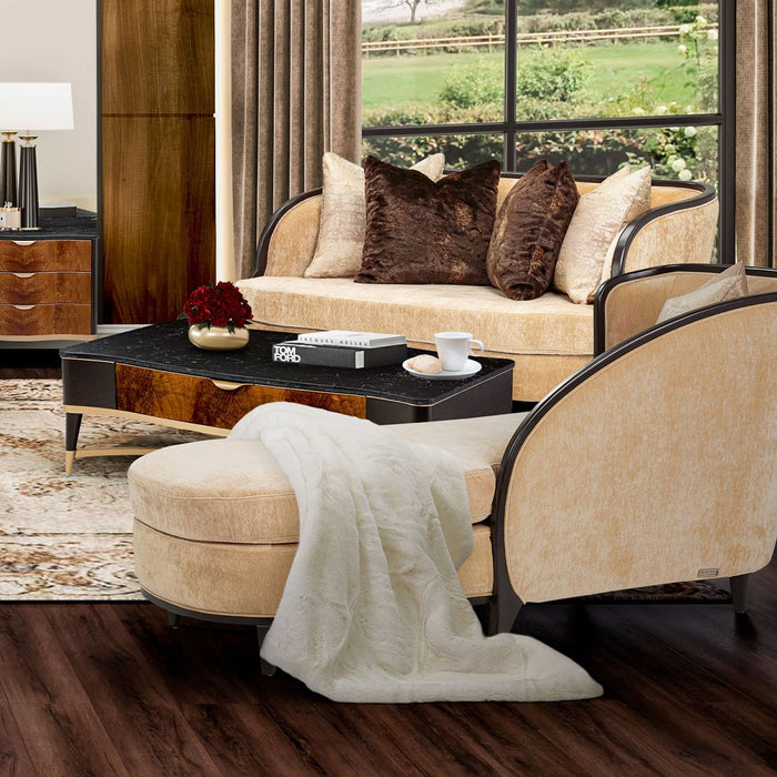 AICO Malibu Crest Chaise in Dark Espresso - Furniture Land (Milwaukee, WI)